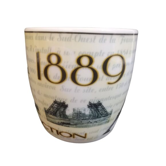 Enesco France Coffee Tea Mug White Paris Construction 1889 Tour Eiffel Handle - Picture 4 of 6